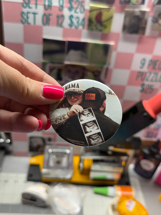 Custom Photo Pocket Mirror – Personalized Picture Gift for Mom, Baby & Sports